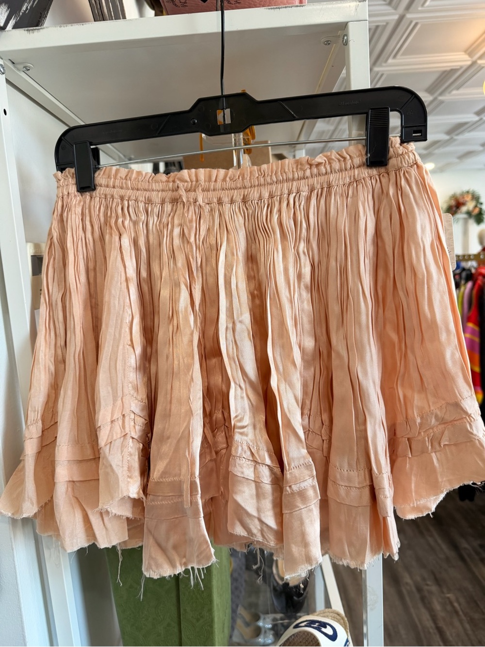 Free People blush pink Crinkle Circle Skirt NWT